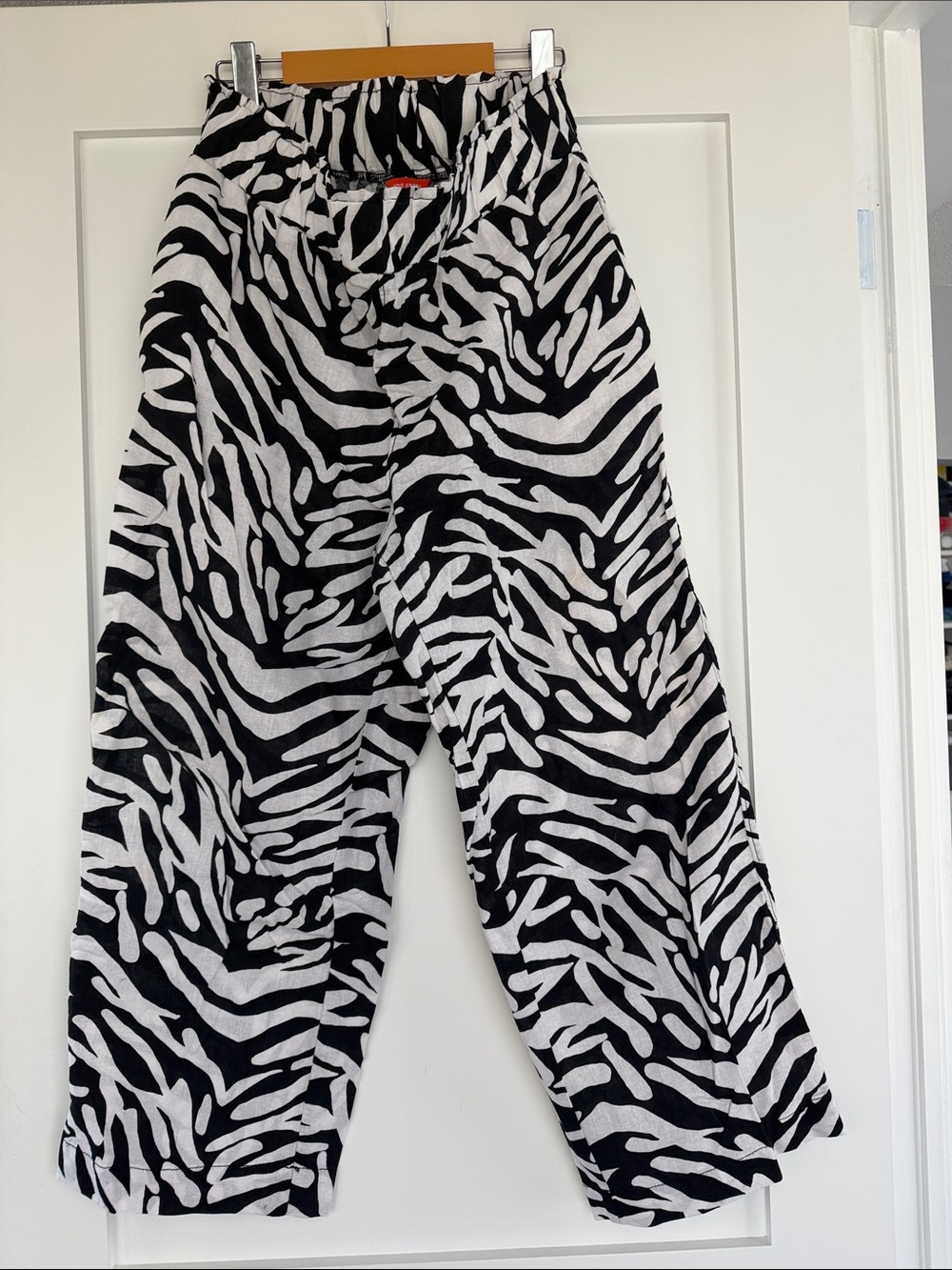 Joe Fresh Black & White Zebra-Print Wide Leg Pants